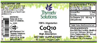 Thymely Solutions CoQ10 100 mg - supplement