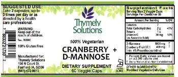 Thymely Solutions Cranberry + D-Mannose - supplement