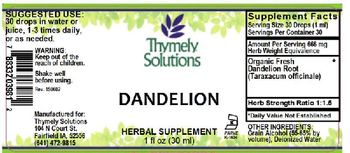 Thymely Solutions Dandelion - herbal supplement