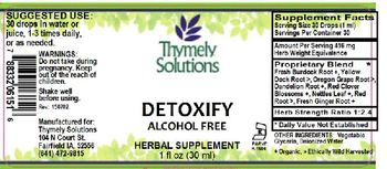 Thymely Solutions Detoxify Alcohol Free - herbal supplement