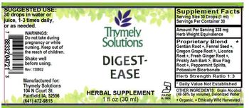 Thymely Solutions Digest-Ease - herbal supplement