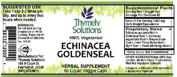 Thymely Solutions Echinacea Goldenseal - herbal supplement