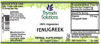 Thymely Solutions Fenugreek - herbal supplement