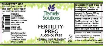 Thymely Solutions Fertility-Preg Alcohol Free - herbal supplement