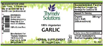 Thymely Solutions Garlic - herbal supplement
