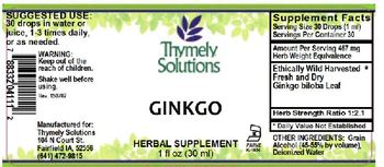 Thymely Solutions Ginkgo - herbal supplement