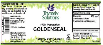 Thymely Solutions Goldenseal - herbal supplement