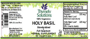 Thymely Solutions Holy Basil - herbal supplement