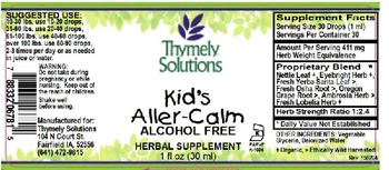 Thymely Solutions Kid's Aller-Calm Alcohol Free - herbal supplement