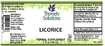 Thymely Solutions Licorice - herbal supplement