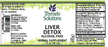 Thymely Solutions Liver Detox Alcohol Free - herbal supplement