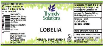 Thymely Solutions Lobelia - herbal supplement