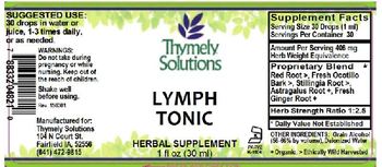 Thymely Solutions Lymph Tonic - herbal supplement