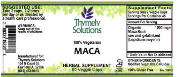 Thymely Solutions Maca - herbal supplement