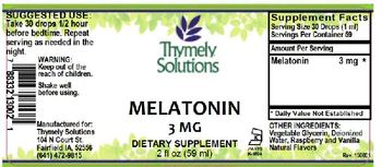 Thymely Solutions Melatonin 3 mg - supplement