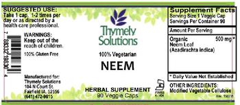 Thymely Solutions Neem - herbal supplement
