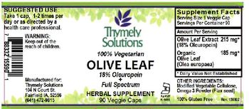 Thymely Solutions Olive Leaf - herbal supplement