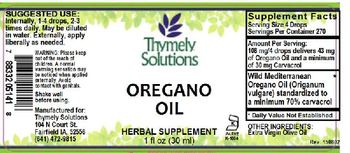 Thymely Solutions Oregano Oil - herbal supplement