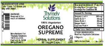 Thymely Solutions Oregano Supreme - herbal supplement