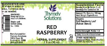 Thymely Solutions Red Raspberry - herbal supplement