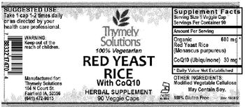 Thymely Solutions Red Yeast Rice - herbal supplement