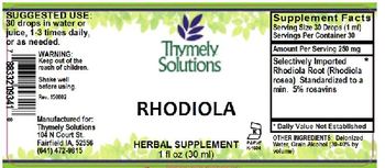Thymely Solutions Rhodiola - herbal supplement