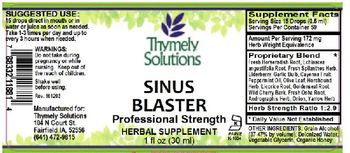 Thymely Solutions Sinus Blaster Professional Strength - herbal supplement