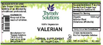 Thymely Solutions Valerian - herbal supplement
