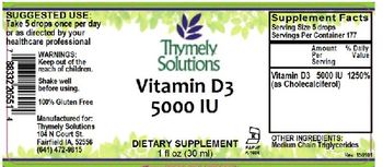 Thymely Solutions Vitamin D3 5000 IU - supplement