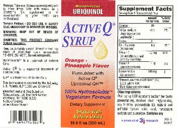 Tishcon Corp. Active Q Syrup Orange - Pineapple Flavor - supplement