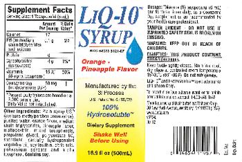 Tishcon Corp. LiQ-10 Syrup Orange - Pineapple Flavor - supplement