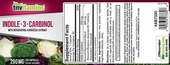 Tnvitamins Indole-3-Carbinol with Resveratrol & Broccoli Extract 200 mg - supplement