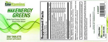 Tnvitamins Max Energy Greens - supplement
