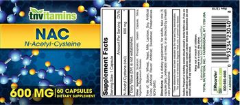 Tnvitamins NAC 600 mg - supplement