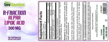Tnvitamins R-Fraction Alpha Lipoic Acid 300 mg - supplement