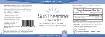 Tomorrow's Nutrition SunTheanine 150 mg - supplement