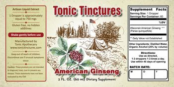 Tonic Tinctures American Ginseng - supplement