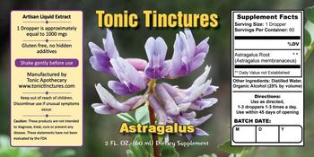 Tonic Tinctures Astragalus - supplement