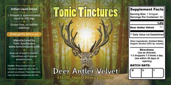 Tonic Tinctures Deer Antler Velvet - supplement
