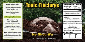Tonic Tinctures He Shou Wu - supplement