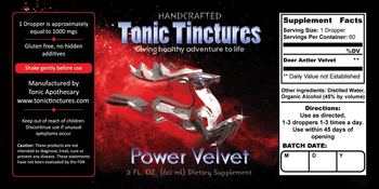 Tonic Tinctures Power Velvet - supplement