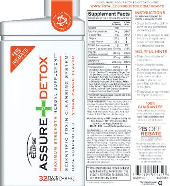 Total Eclipse Assure Detox Straw-Mango Flavor - herbal supplement