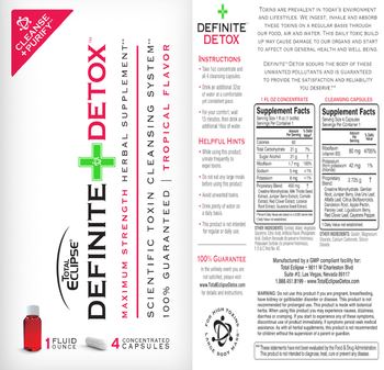 Total Eclipse Definite Detox Tropical Flavor 1 Fl Oz Concentrate - herbal supplement
