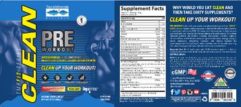 Trace Minerals Research Clean Pre Workout Raspberry Lemonade Flavor - supplement