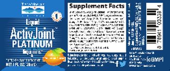 Trace Minerals Research Liquid ActivJoint Platinum Tangerine Flavor - supplement