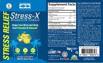Trace Minerals Research Stress-X Magnesium Powder Lemon Lime - supplement