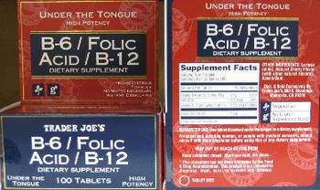 Trader Joe's B-6/Folic Acid/B-12 - supplement