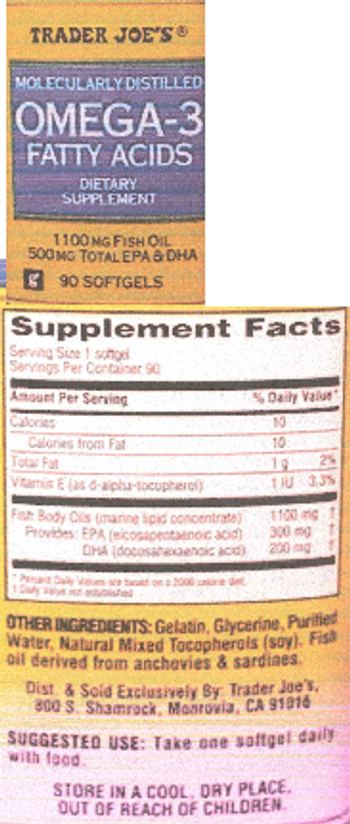 Trader Joe's Omega-3 Fatty Acids - supplement