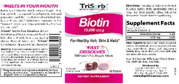 TriSorb Biotin 10,000 mcg Delicious Cherry Flavor - supplement