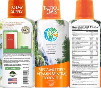 Tropical Oasis Mega Multiple Vitamin Mineral Tropical Plus - supplement